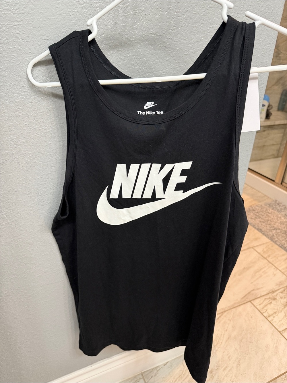 Nike Black Tank Top with White Logo